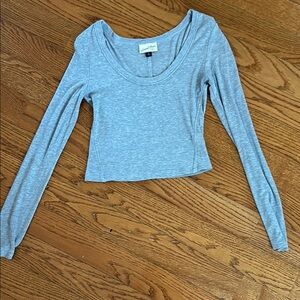 Universal Thread Blue Long Sleeve Crop Blouse